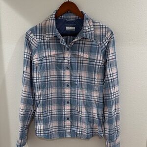 Columbia Women’s Casual Blue and Pink Plaid Shirt